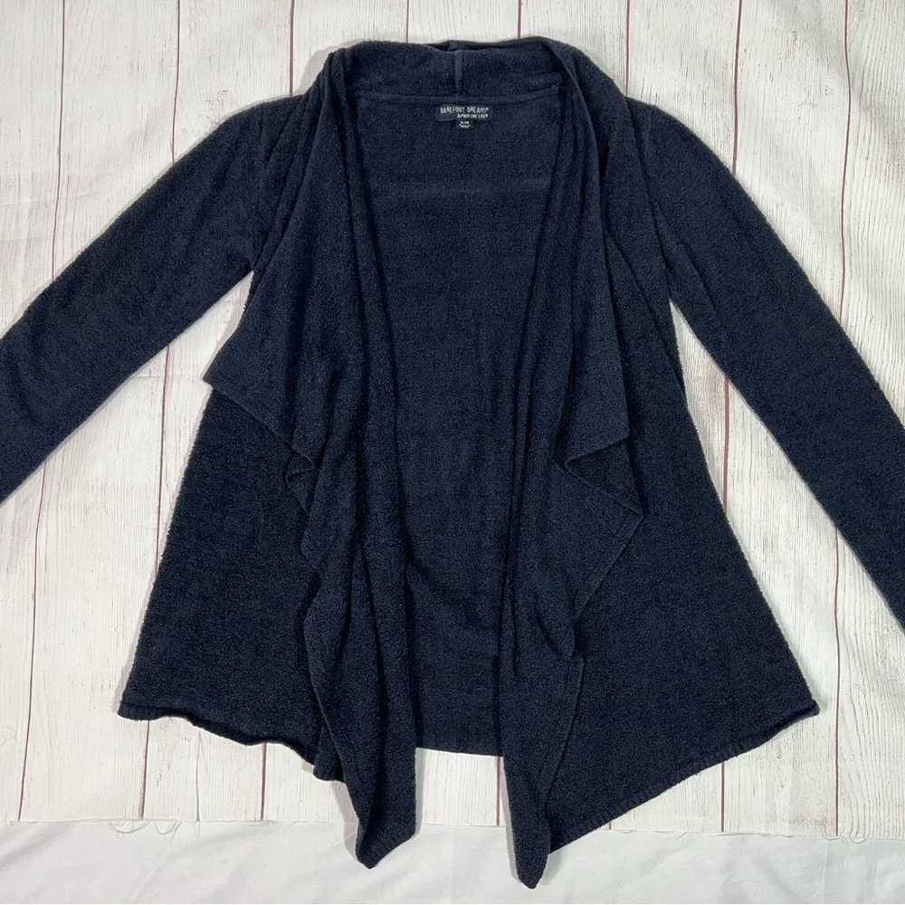 Barefoot Dreams Bamboo Chic Lite Cardigan - S/M - navy blue open cozy waterfall - Picture 5 of 8